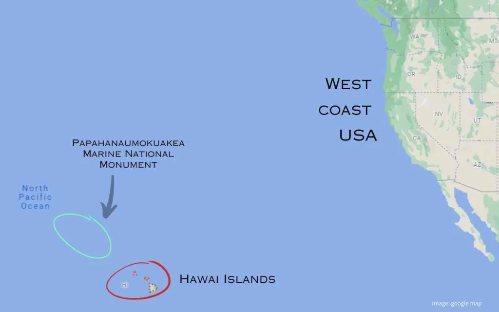 Location Map showing the Papahanaumokuakea Marine National Monument