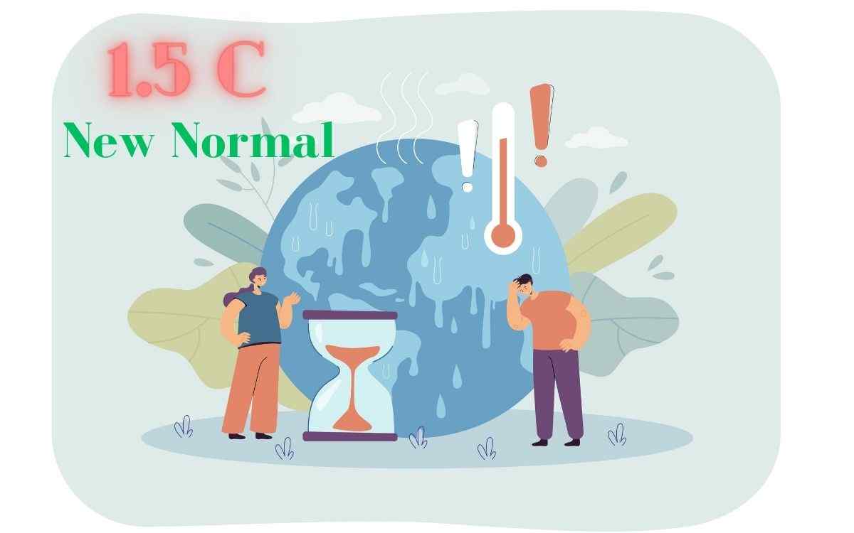 1.5 C New normal illustration