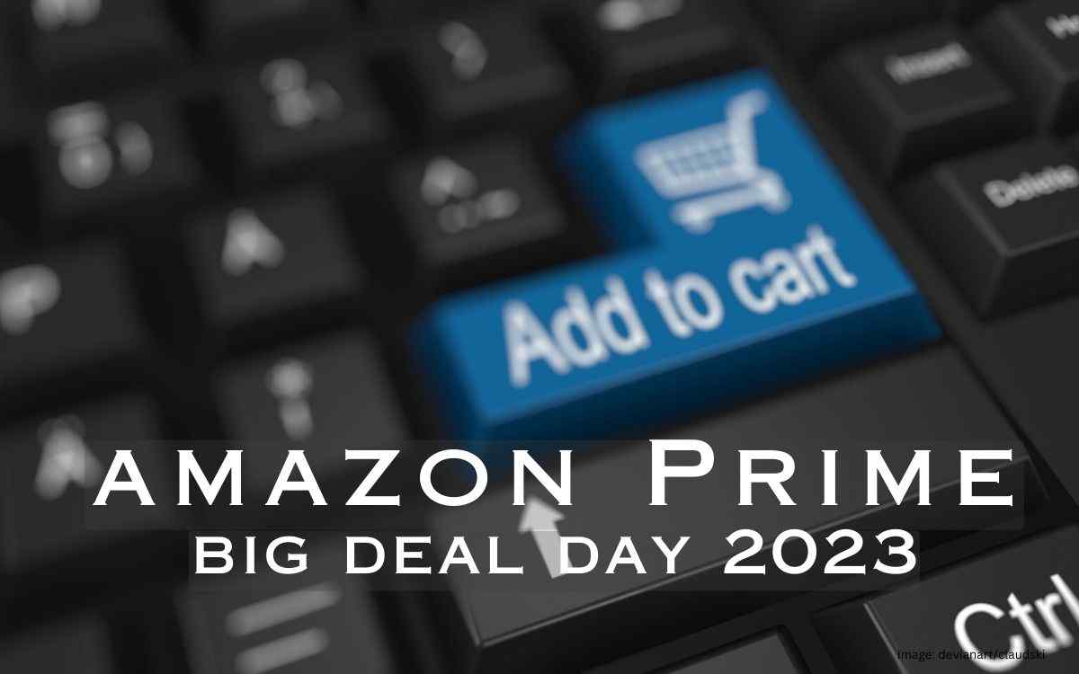 Keyboard showing add to cart: Amazon prime Big Dea day 2023